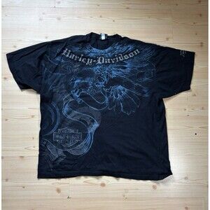 Harley Davidson Shirt Adult Extra Large 2XL Dragon Mens Bald Eagle